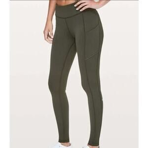Lululemon Speed Up‎ Tight Full On Luxtreme Dark Olive Leggings Womens Size 4 EUC